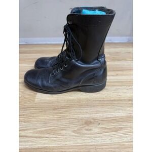 VTG Ro Search Boots Black Leather Combat Military Lace Up Men's Sz 9R 1979